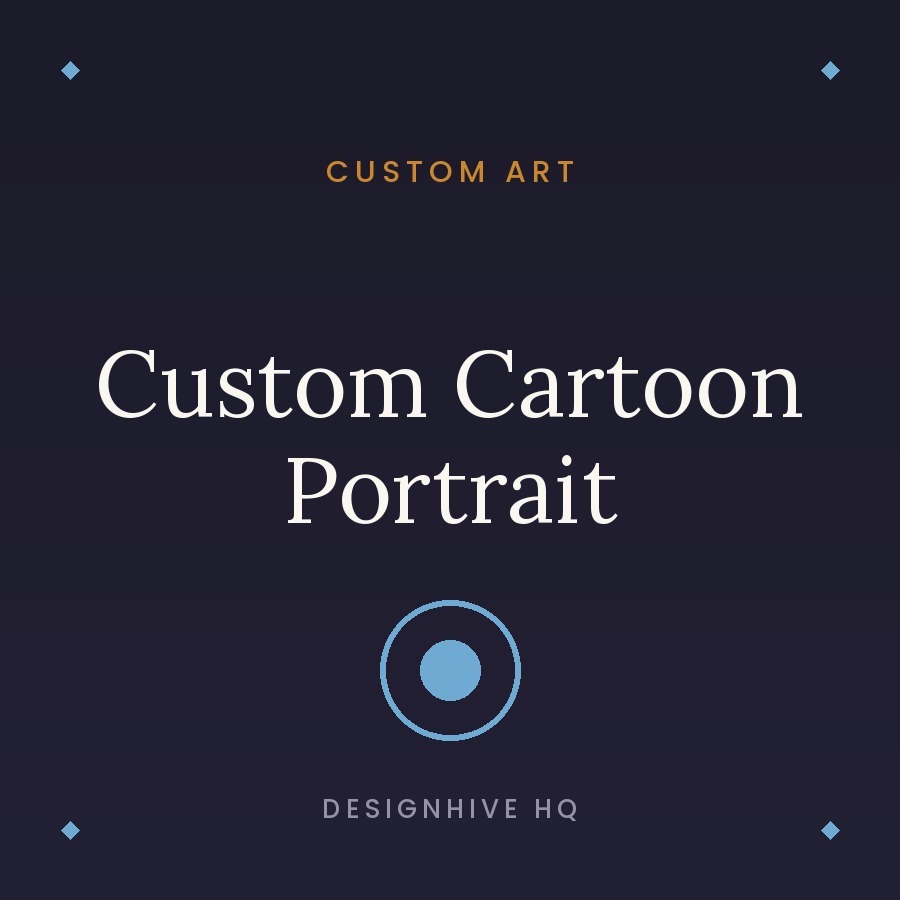 Custom cartoon style portrait digital art gift
