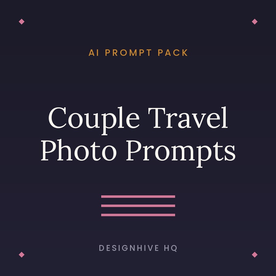 Couple travel photography AI prompt pack