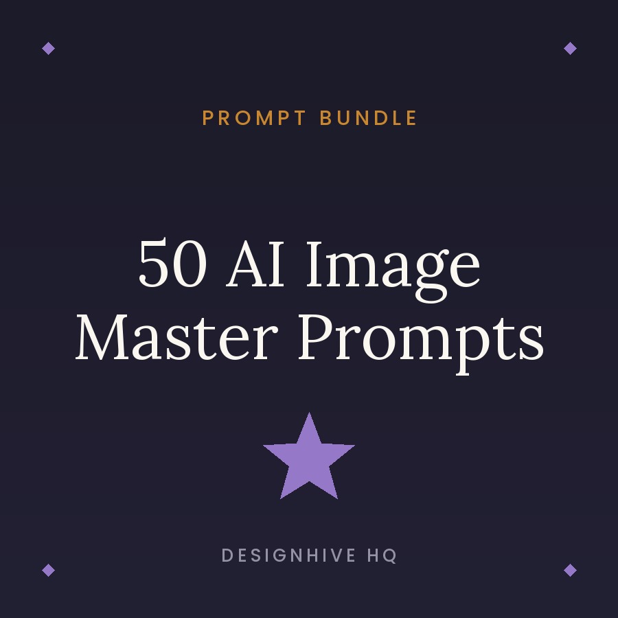 50 AI image master prompts bundle digital download
