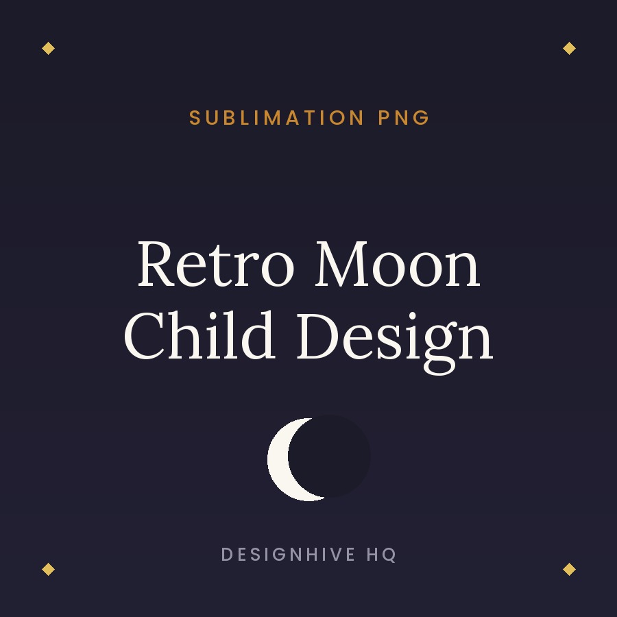 Retro Moon Child PNG sublimation design ready to print