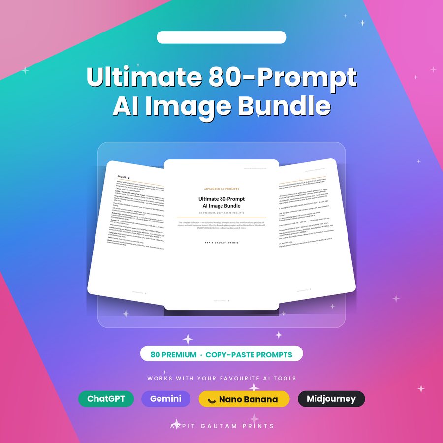 Ultimate AI image prompt pack bundle digital download